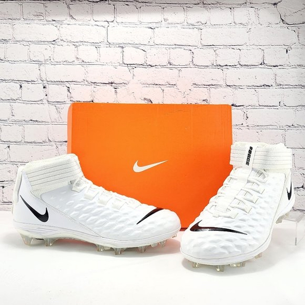 NIKE FORCE SAVAGE PRO 2, NIB Promo Football Cleats, Wht/Blk/Wolf Grey, Size 16
